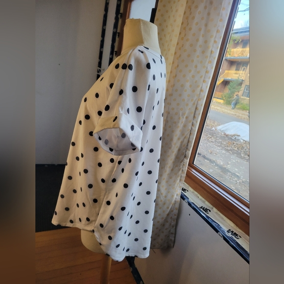Kim and Cami oversized polka dot shirt, like new, sz L - Picture 3 of 7